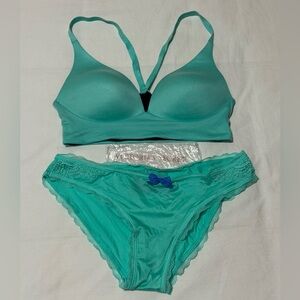 Victoria's Secret Aqua Bra and Panty Set